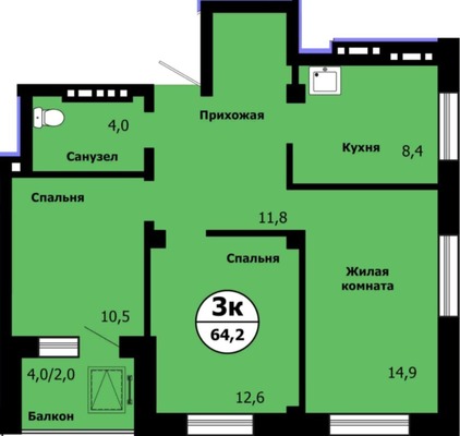 Продам трехкомнатную (3-комн.) квартиру, Лесников ул, 51, Красноярск г