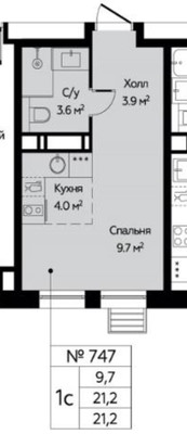 Продам однокомнатную (1-комн.) квартиру, 15к15, Столбово д