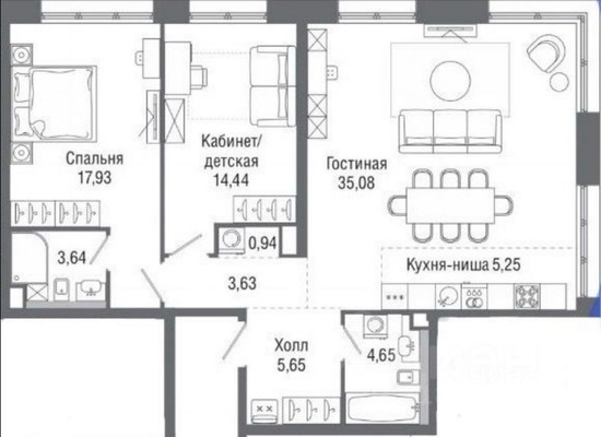 Продам трехкомнатную (3-комн.) квартиру, Ильменский проезд, 14к1, Москва г