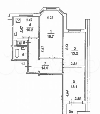 Продам трехкомнатную (3-комн.) квартиру, Шереметьевская ул, 37к2, Москва г