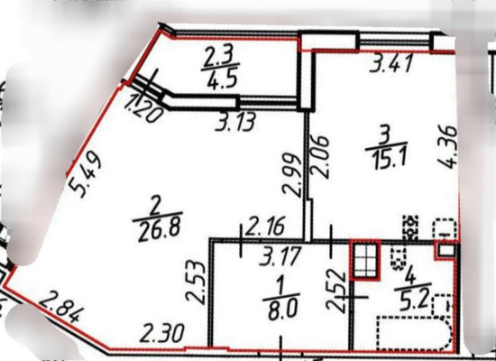 Продам однокомнатную (1-комн.) квартиру, Вилькицкий б-р, 7, Санкт-Петербург г