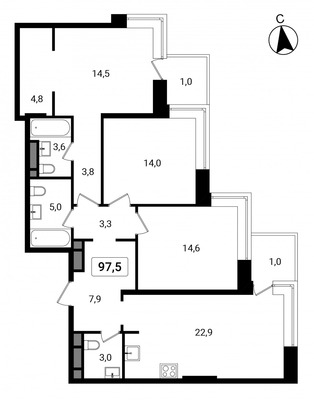 Продам трехкомнатную (3-комн.) квартиру, Корабельная ул, 1, Москва г