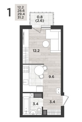 Продам однокомнатную (1-комн.) квартиру (долевое), Миргородская ул, 2, Калининград г