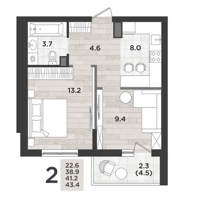 Продам двухкомнатную (2-комн.) квартиру (долевое), Миргородская ул, 2, Калининград г