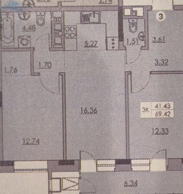 Продам трехкомнатную (3-комн.) квартиру, Карпинского ул, 11, Пермь г