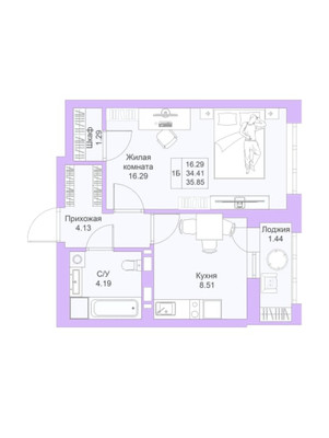 Продам однокомнатную (1-комн.) квартиру, Александра Курынова ул, 5к1, Казань г