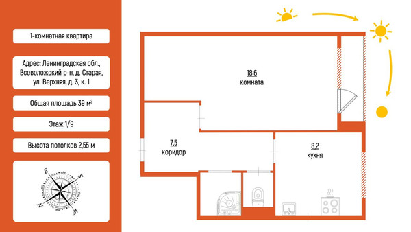 Продам однокомнатную (1-комн.) квартиру, Верхняя ул, 3к1, Старая д