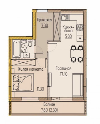 Продам однокомнатную (1-комн.) квартиру, Четаева ул, 43а, Казань г