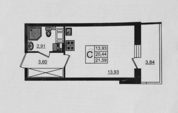 Продам однокомнатную (1-комн.) квартиру, Пражская ул, 4, Кудрово г
