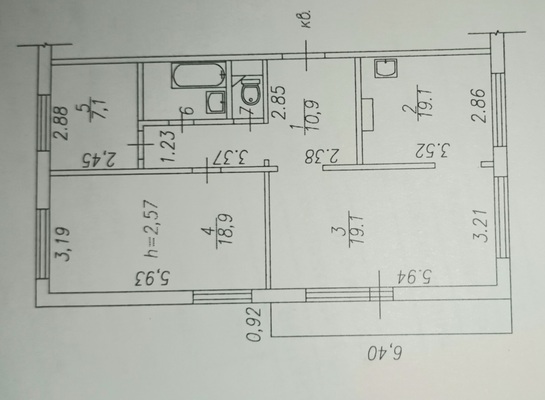Продам трехкомнатную (3-комн.) квартиру, Кузнецкстроевский (Центральный р-н) пр-кт, 50, Новокузнецк г