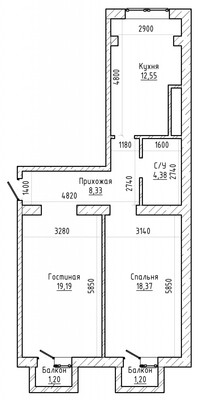 Продам двухкомнатную (2-комн.) квартиру, Тарчокова ул, 125а, Нальчик г
