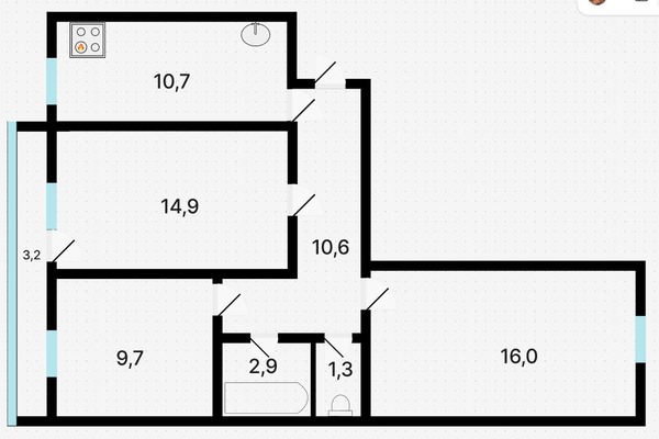 Продам трехкомнатную (3-комн.) квартиру, Блюхера ул, 4, Казань г