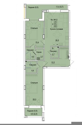 Продам двухкомнатную (2-комн.) квартиру, Молодой гвардии ул, 34, Калининград г