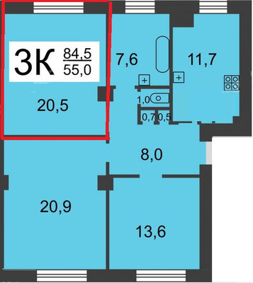 Продам комнату в 3-комн. квартире, Кирова пр-кт, 27, Нижний Новгород г