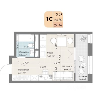 Продам однокомнатную (1-комн.) квартиру, 19-й километр (Новорязанское шоссе тер.) ул, 6к1, Котельники г