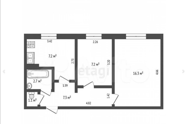 Продам двухкомнатную (2-комн.) квартиру, Лермонтова ул, 29, Ханты-Мансийск г