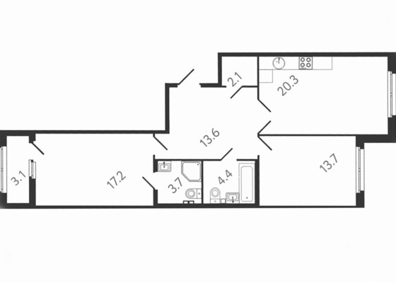 Продам двухкомнатную (2-комн.) квартиру, Миргородская ул, 1, Санкт-Петербург г