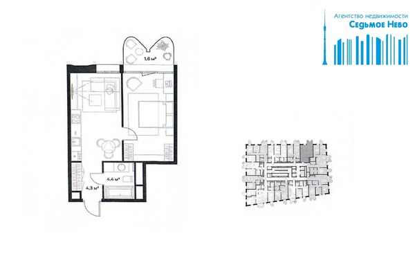 Продам однокомнатную (1-комн.) квартиру, Сельскохозяйственная ул, 24Ак1, Москва г