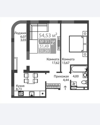 Продам двухкомнатную (2-комн.) квартиру, Александра Суворова пр-кт, 99, Симферополь г
