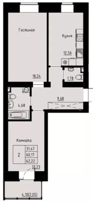 Продам двухкомнатную (2-комн.) квартиру, Елены Стасовой ул, 82, Красноярск г