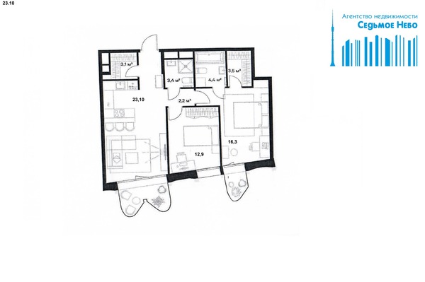 Продам двухкомнатную (2-комн.) квартиру, Сельскохозяйственная ул, 24Ак1, Москва г