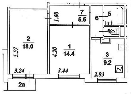 Продам двухкомнатную (2-комн.) квартиру, Можайское ш, 39, Москва г