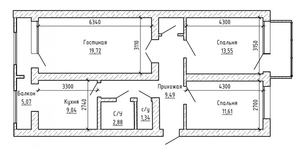 Продам трехкомнатную (3-комн.) квартиру, Коллонтай ул, 3, Нальчик г
