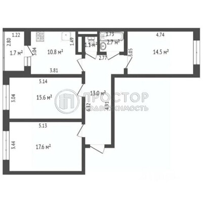 Продам трехкомнатную (3-комн.) квартиру, Лесная ул, 24к1, Боброво рп