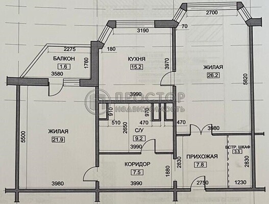 Продам двухкомнатную (2-комн.) квартиру, Красногорский б-р, 9, Красногорск г