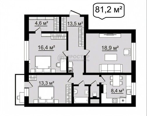 Продам трехкомнатную (3-комн.) квартиру, Лермонтовский пр-кт, 12, Москва г