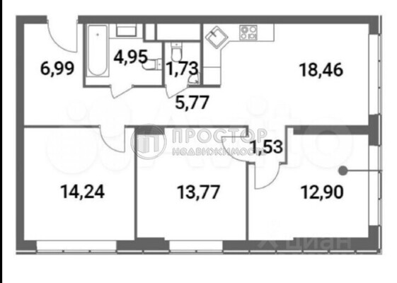 Продам трехкомнатную (3-комн.) квартиру, Шмитовский проезд, 39к6, Москва г