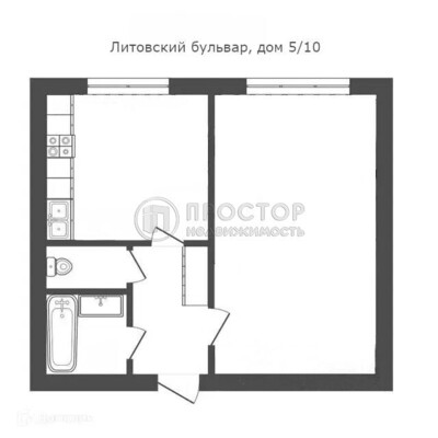 Продам однокомнатную (1-комн.) квартиру, Литовский б-р, 5/10, Москва г