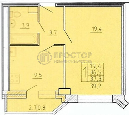 Продам однокомнатную (1-комн.) квартиру, Центральная ул, 22, Володарского п