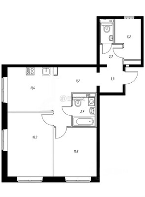 Продам двухкомнатную (2-комн.) квартиру, Люблинская ул, 80к3, Москва г
