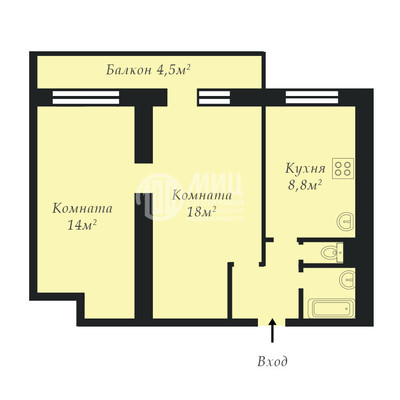 Продам двухкомнатную (2-комн.) квартиру, Рязанский пр-кт, 80к3, Москва г