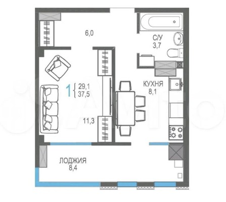 Продам однокомнатную (1-комн.) квартиру, Мира ул, 22, Бахчисарай г