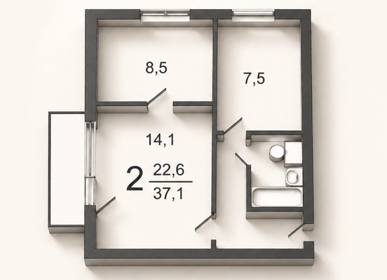 Продам двухкомнатную (2-комн.) квартиру, Волгоградский пр-кт, 9, Москва г