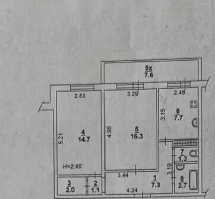 Продам двухкомнатную (2-комн.) квартиру, Ярослава Галана ул, 1кг, Ростов-на-Дону г