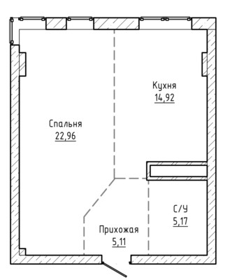 Продам однокомнатную (1-комн.) квартиру, Толстого ул, 43, Нальчик г