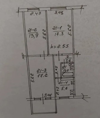 Продам трехкомнатную (3-комн.) квартиру, Бирюкова ул, 36, Ялта г
