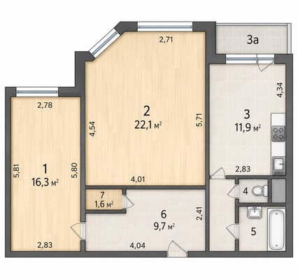 Продам двухкомнатную (2-комн.) квартиру, Зои и Александра Космодемьянских ул, 11ка, Москва г