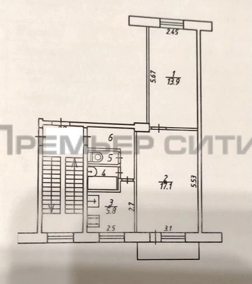 Продам двухкомнатную (2-комн.) квартиру, Кубяка ул, 9, Калуга г