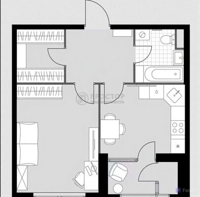 Продам однокомнатную (1-комн.) квартиру, Строительный проезд, 9к1, Москва г