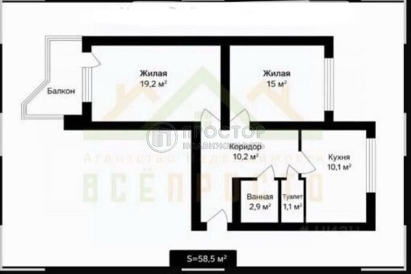 Продам двухкомнатную (2-комн.) квартиру, Венёвская ул, 1, Москва г