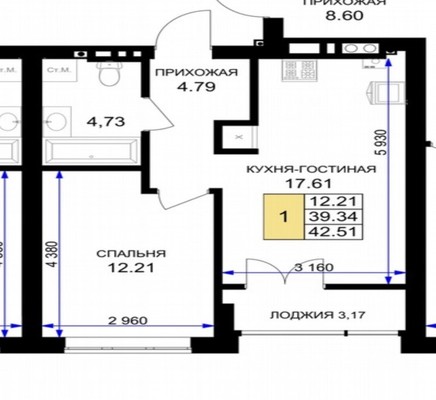 Продам однокомнатную (1-комн.) квартиру, Героя России Катериничева ул, 2к1, Гурьевск г