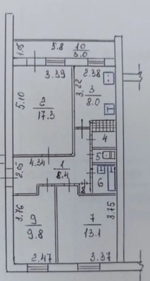 Продам трехкомнатную (3-комн.) квартиру, Салгирная ул, 22, Белоглинка с