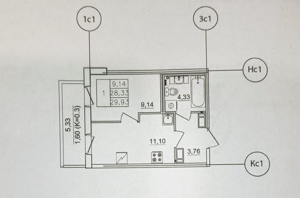Продам однокомнатную (1-комн.) квартиру, Старорусский пр-кт, 11, Шушары п