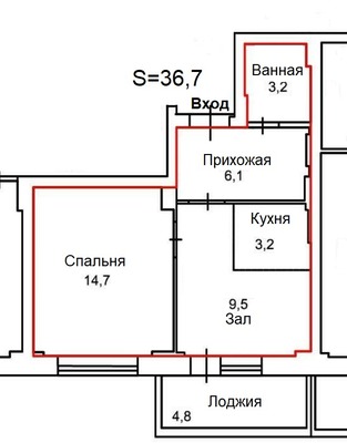 Продам однокомнатную (1-комн.) квартиру, Пархоменко ул, 19, Новосибирск г