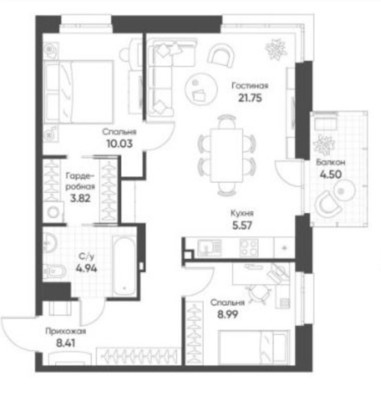 Продам двухкомнатную (2-комн.) квартиру, Гаврилова ул, 7к1, Казань г