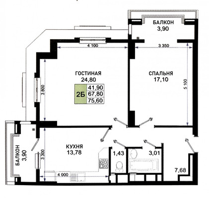 Продам двухкомнатную (2-комн.) квартиру, Дзержинского пр-кт, 244к9, Новороссийск г